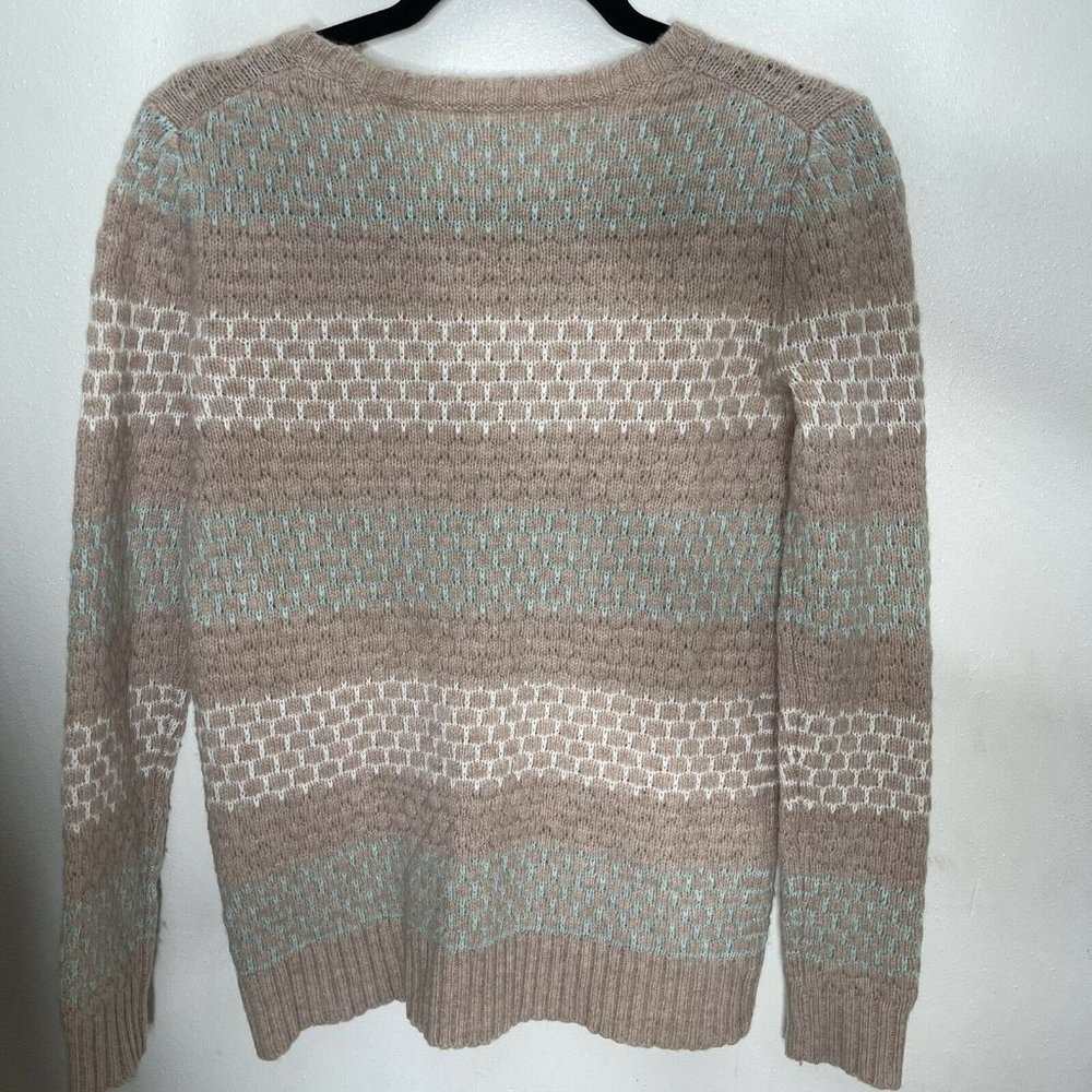 J.Crew Sweater Womens Size XS Tan Blue Long Sleeve - Picture 4 of 6